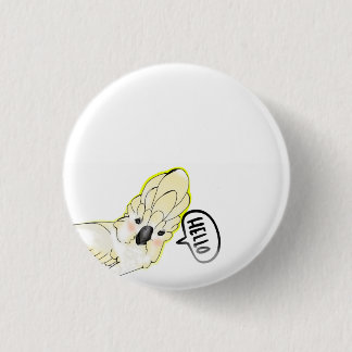 cute cockatoo bird pinback button