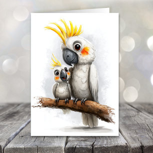 Cute Cockatoo Father's Day Holiday Card