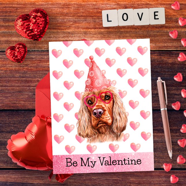 Cute Cocker Spaniel Be My Valentine Dog Valentines Holiday Postcard (Creator Uploaded)