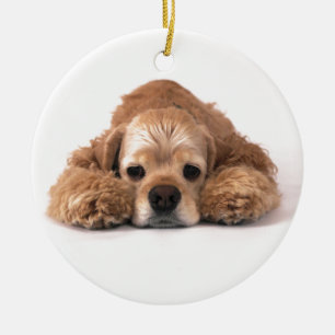 Cute Cocker Spaniel Ceramic Ornament
