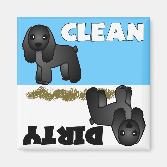 Cute Cocker Spaniel Clean Dirty Dishwasher Magnet (Front)