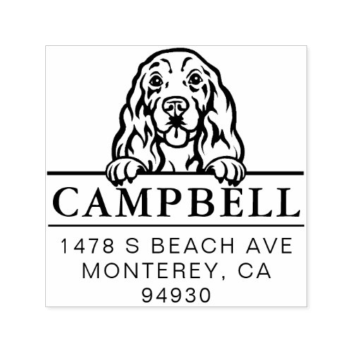 Cute Cocker Spaniel Custom Dog Address   Self_inking Stamp