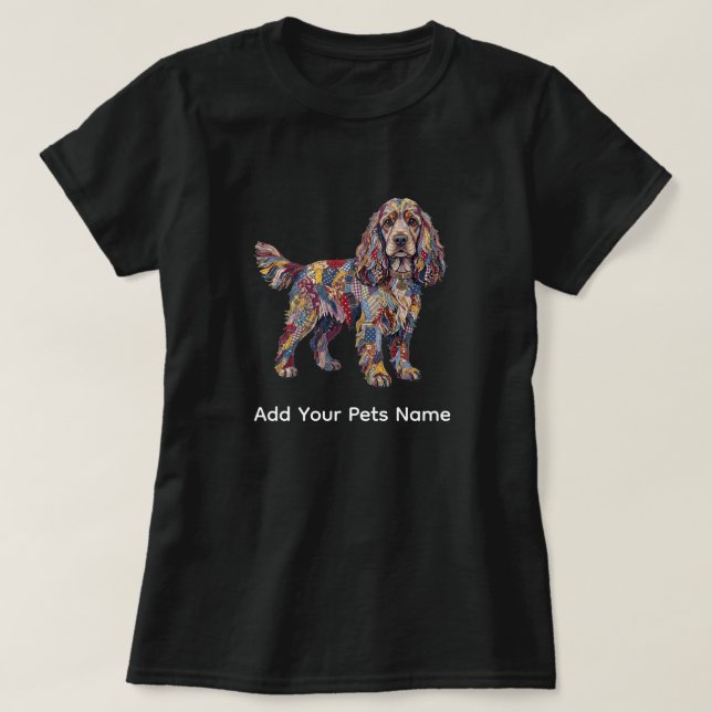 Cute Cocker Spaniel Dog Design T-shirt (Design Front)