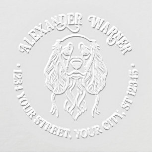 Cute Cocker Spaniel Dog Head Name Return Address Embosser