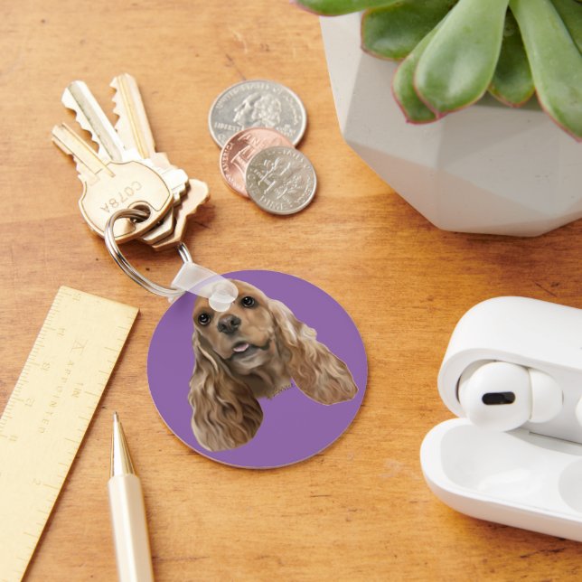 Cute Cocker Spaniel Dog Keychain (Desk)