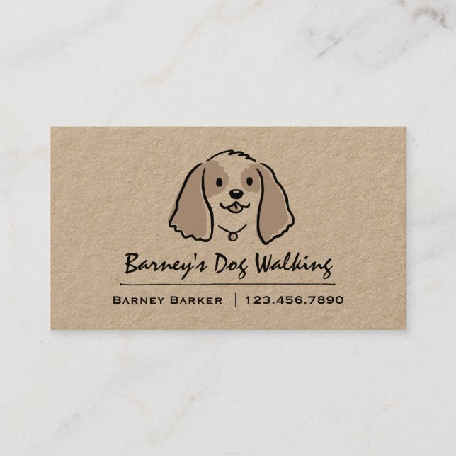 Cute Cocker Spaniel Dog | Pet Sitter | Animal Care Business Card (Front)
