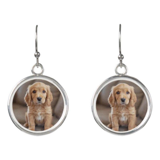 Cute Cocker Spaniel Drop Earrings (Front)