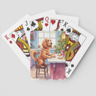 Cute Cocker Spaniel Gingerbread Baking Christmas Poker Cards
