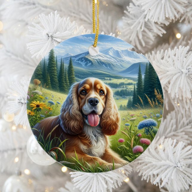 Cute Cocker Spaniel Keepsake Ceramic Ornament (Creator Uploaded)