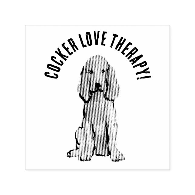 Cute cocker spaniel love therapy self-inking stamp (Design)