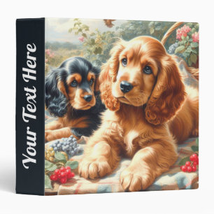 Cute Cocker Spaniel  Painting 3 Ring Binder