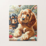 Cute Cocker Spaniel  Painting Jigsaw Puzzle<br><div class="desc">Cute Cocker Spaniel  Painting</div>