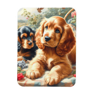 Cute Cocker Spaniel Painting Magnet