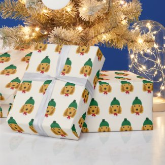 Cute Cocker Spaniel with a Hat Pattern Christmas