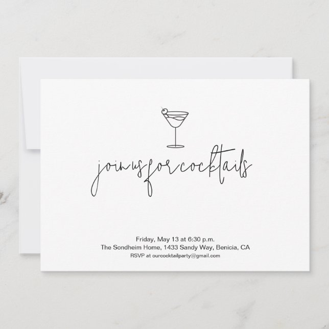 Cute Cocktail Party Invitation (Front)