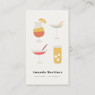 Cute Cocktails Bartender Mixologist Business Card