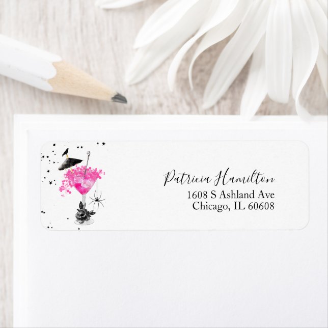 Cute Cocktails Halloween Bridal Shower Label (Insitu)