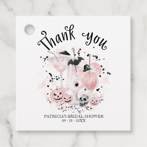 Cute Cocktails Halloween Bridal Shower Thank You F Favor Tags