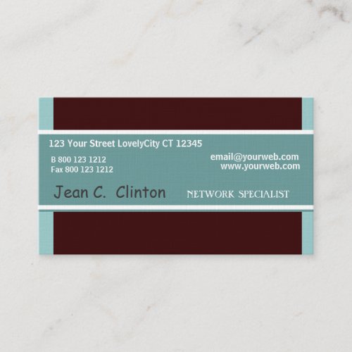 Cute Chocolate N Teal Blue Business Card Templates