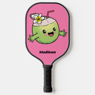 Cute Coconut custom name Pickleball Paddle