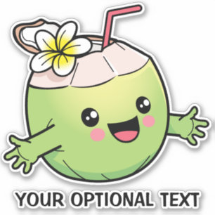 Cute Coconut custom text Sticker