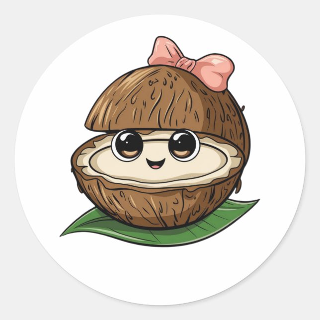 Cute Coconut Stickers, Funny Coconut Stickers (Front)