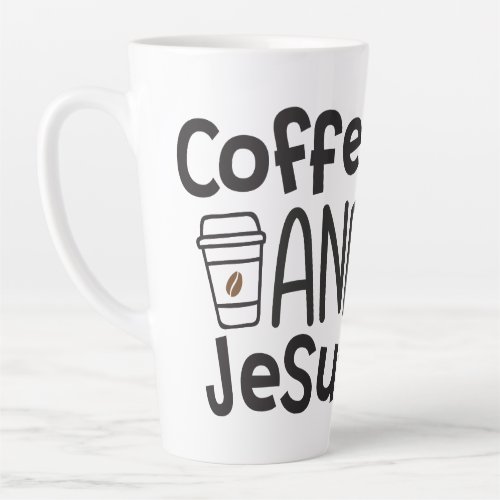 Cute coffe and Jesus coffee latte mug