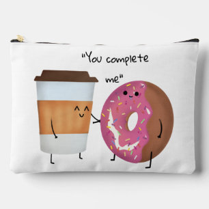 Cute Coffee and Donut Complete Couple Accessory Pouch