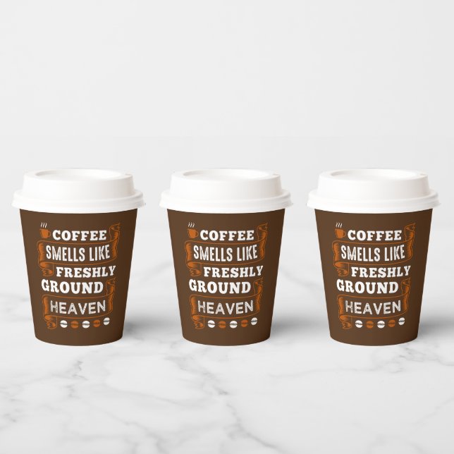 cute coffee bar party word art Paper Cups (Multi)