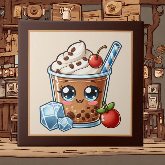 Cute coffee bar , shop or Coffee themed kitchen ce Ceramic Tile (Creator Uploaded)