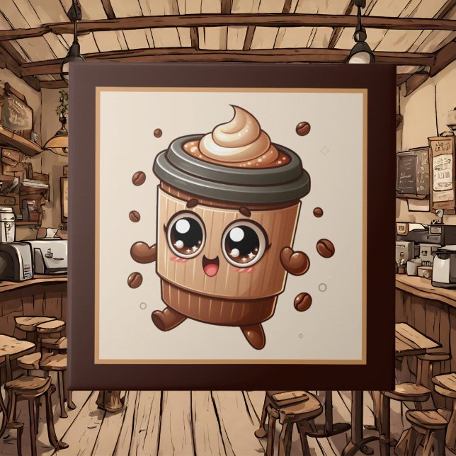 Cute coffee bar , shop or Coffee themed kitchen  Ceramic Tile (Creator Uploaded)