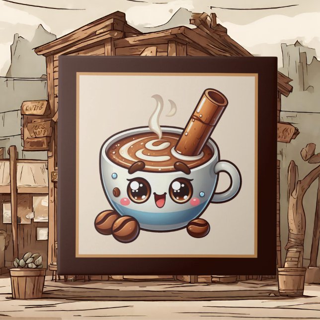 Cute coffee bar , shop or Coffee themed kitchen  Ceramic Tile (Creator Uploaded)