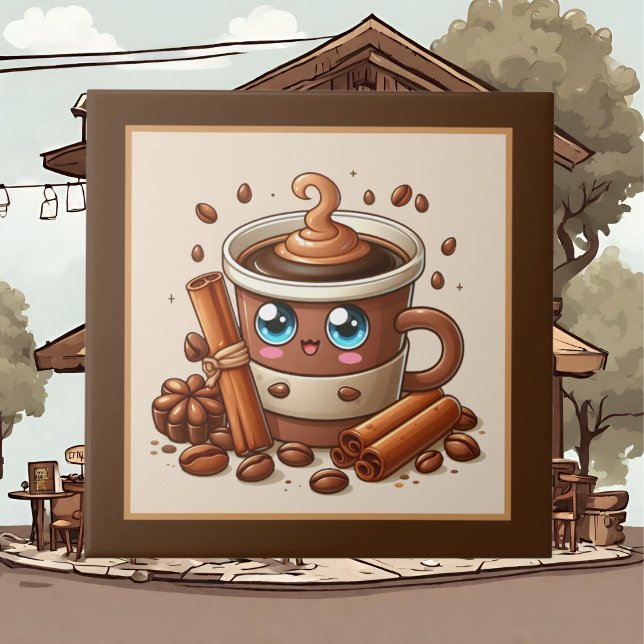 Cute coffee bar , shop or Coffee themed kitchen  Ceramic Tile (Creator Uploaded)