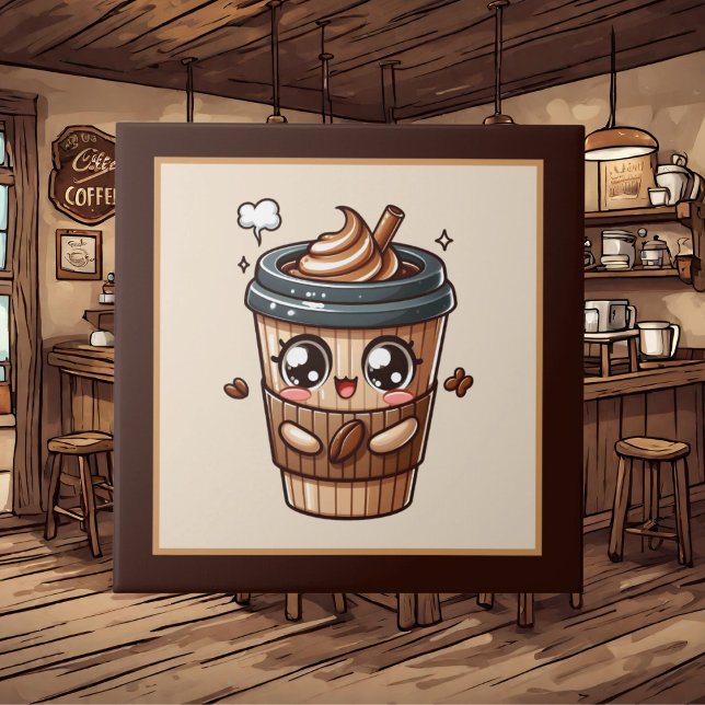 Cute coffee bar , shop or Coffee themed kitchen  Ceramic Tile (Creator Uploaded)
