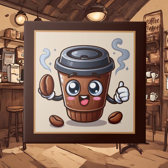 Cute coffee bar , shop or Coffee themed kitchen  Ceramic Tile (Creator Uploaded)