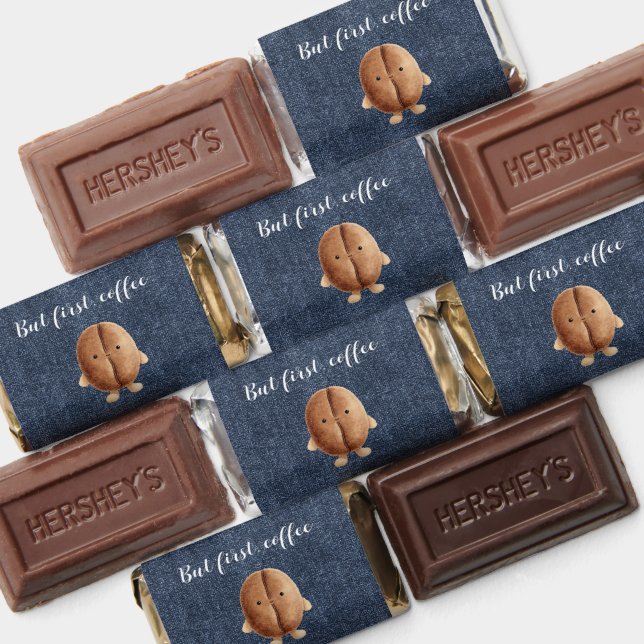 Cute Coffee Bean Faux Blue Jean Denim Hershey's Miniatures (Assorted)