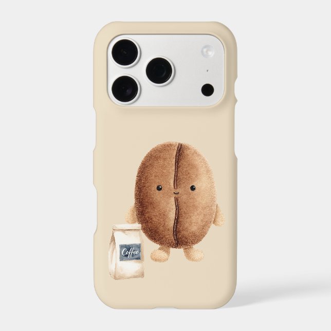 Cute Coffee Bean iPhone Case (Back)