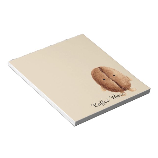 Cute Coffee Bean Notepad (Angled)