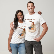Cute coffee & Cat Club design 
