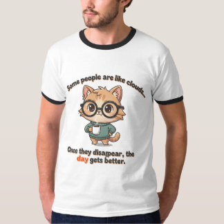 Cute Coffee Cat with Funny Attitude Quote T-Shirt