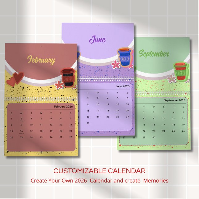 Cute Coffee Cup 2026 Calendar (Creator Uploaded)