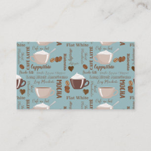 Cute Coffee Cups Cream Caffeine Grains Brown Heart Business Card