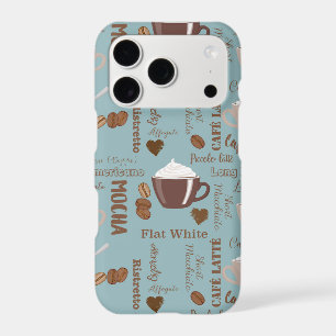 Cute Coffee Cups Cream Caffeine Grains Brown Heart iPhone 17 Pro Case