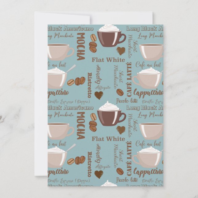 Cute Coffee Cups Cream Caffeine Grains Brown Heart Thank You Card (Front)