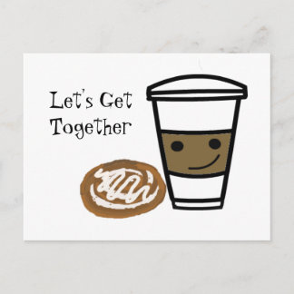 Cute Coffee Get Together Postcard