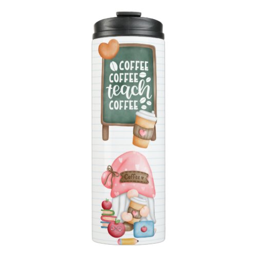 Cute Coffee Gnomes Teacher Tumbler