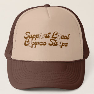 Cute coffee hat, support local coffee shops trucker hat