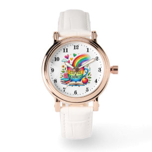 Cute coffee kindness word art Teacher's Watch