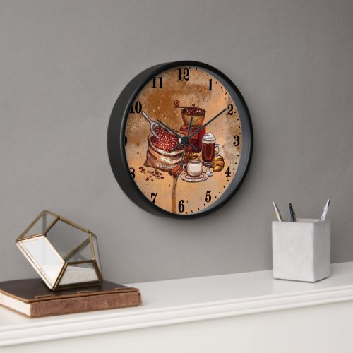 cute coffee kitchen decor clock