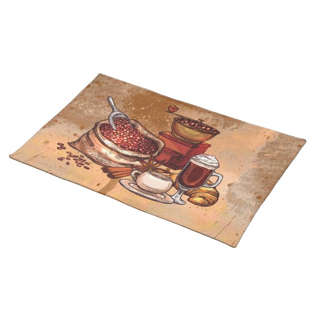 cute coffee kitchen decor cloth placemat (On Table)